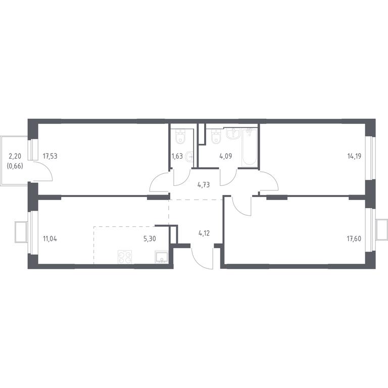 2-BD Apartment Sale, 80.2 sq. m. at Pribrezhnyi Park, Pribrezhniy Park Residential Complex, Village of Yam, Domodedovo City District, Moscow Region, Russia #1 2-BD Apartment Sale, 80.2 sq. m. at Pribrezhnyi Park, Pribrezhniy Park Residential Complex, Village of Yam, Domodedovo City District, Moscow Region, Russia #1