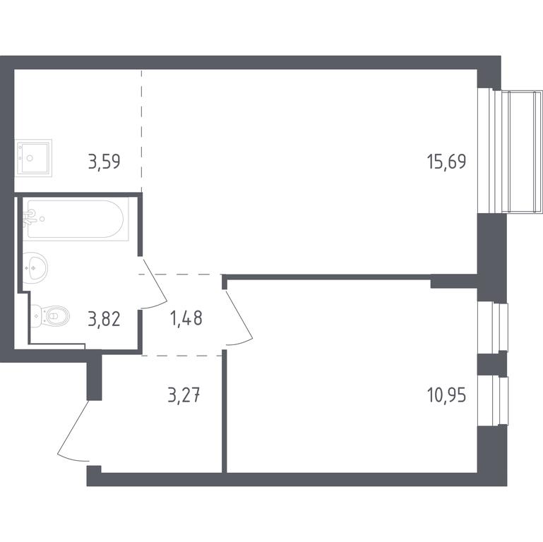 Apartment Sale, 38.8 sq. m. at Rublevskiy Kvartal, Laykovo Green Quarter, zhiloy kompleks Gorod-sobytiye Laykovo, selo Laykovo, Odintsovskiy City District, Moscow Region, Russia #1