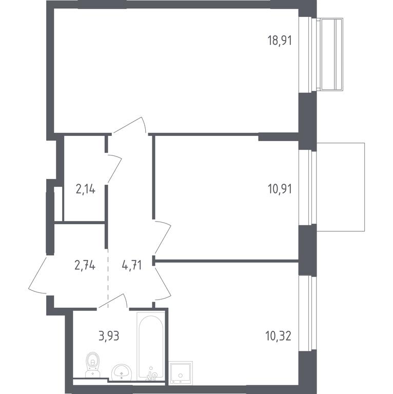 1-BD Apartment Sale, 53.66 sq. m. at Rublevskiy Kvartal, Laykovo Green Quarter, zhiloy kompleks Gorod-sobytiye Laykovo, selo Laykovo, Odintsovskiy City District, Moscow Region, Russia #1