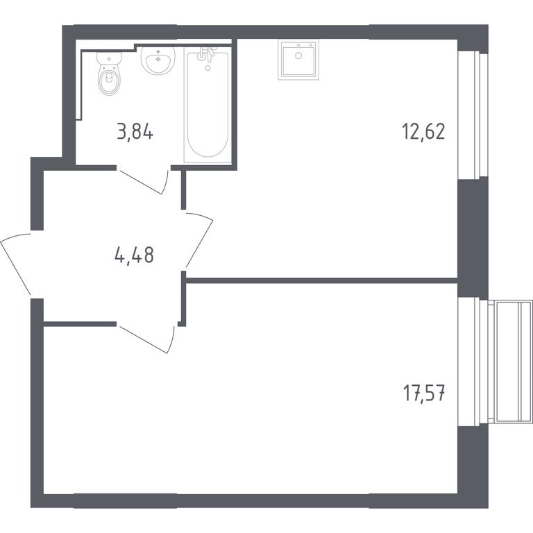 Apartment Sale, 38.51 sq. m. at Rublevskiy Kvartal, Laykovo Green Quarter, zhiloy kompleks Gorod-sobytiye Laykovo, selo Laykovo, Odintsovskiy City District, Moscow Region, Russia #1