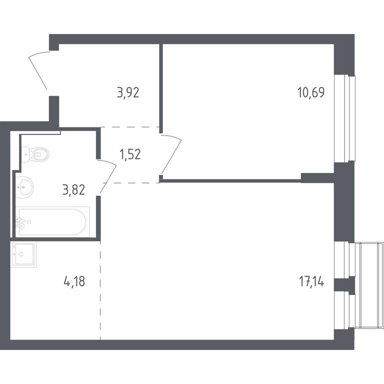 Apartment Sale, 41.27平方米 at Rublevskiy Kvartal, Laykovo Green Quarter, zhiloy kompleks Gorod-sobytiye Laykovo, selo Laykovo, Odintsovskiy City District, Moscow Region, Russia #1