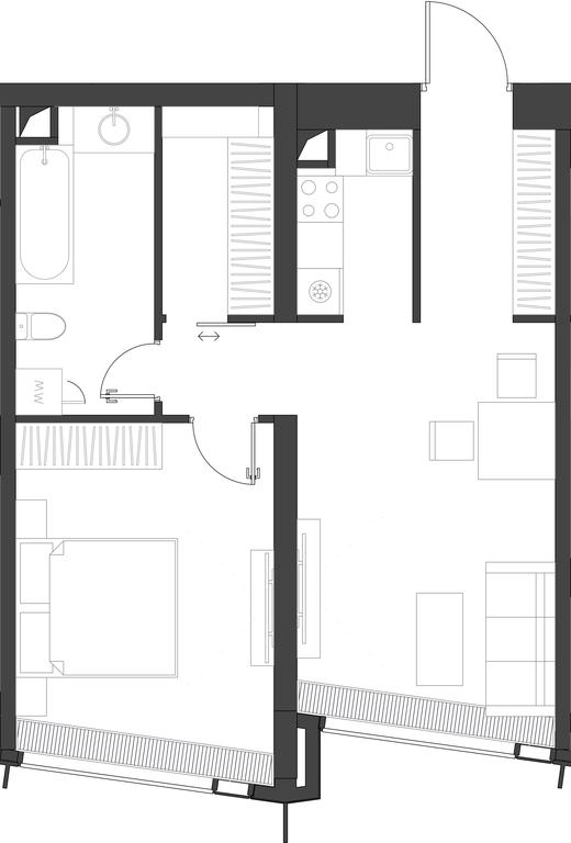1-BD Apartment Sale, 54.72 sq. m. at Dom Dau, 1st Krasnogvardeysky Drive, 12с6, Moscow, Russia #1 1-BD Apartment Sale, 54.72 sq. m. at Dom Dau, 1st Krasnogvardeysky Drive, 12с6, Moscow, Russia #1