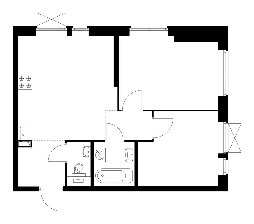 2-BD Apartment Sale, 48.8 sq. m. at Michurinskiy Park, Ozyornaya Street, 44А, Moscow, Russia #1