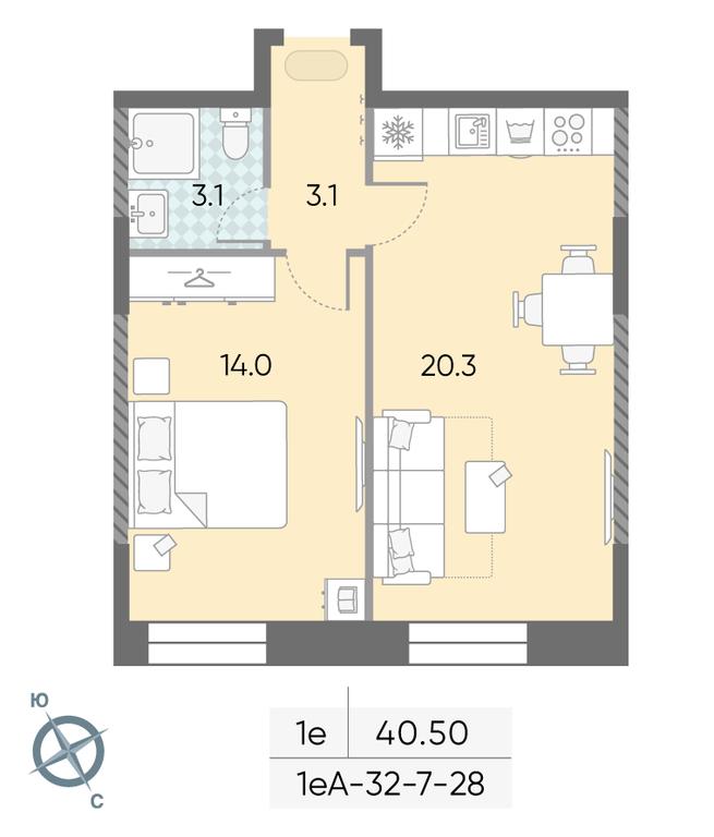 1-BD Apartment Sale, 40.5 sq. m. at Zilart, Rodchenko Street, 1, Moscow, Russia #1