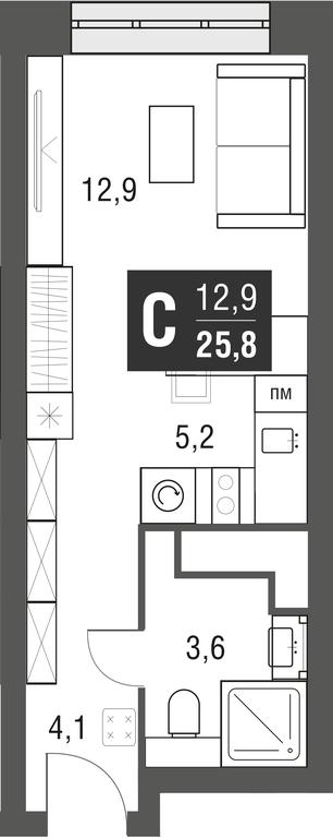Apartment Sale, 25.8 sq. m. at Afi Tower, Serebryakova Drive, 11-13к1, Moscow, Russia #1 Apartment Sale, 25.8 sq. m. at Afi Tower, Serebryakova Drive, 11-13к1, Moscow, Russia #1