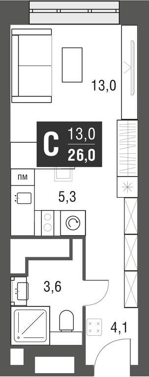 Apartment Sale, 26 sq. m. at Afi Tower, Serebryakova Drive, 11-13к1, Moscow, Russia #1 Apartment Sale, 26 sq. m. at Afi Tower, Serebryakova Drive, 11-13к1, Moscow, Russia #1