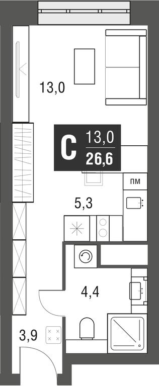 Apartment Sale, 26.6 sq. m. at Afi Tower, Serebryakova Drive, 11-13к1, Moscow, Russia #1 Apartment Sale, 26.6 sq. m. at Afi Tower, Serebryakova Drive, 11-13к1, Moscow, Russia #1