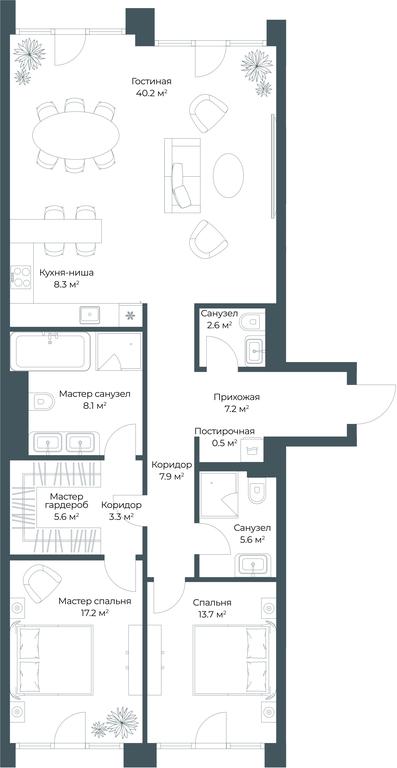 1-BD Apartment Sale, 120.7 sq. m. at Opus, Derbenevskaya Street, 1с1, Moscow, Russia #1 1-BD Apartment Sale, 120.7 sq. m. at Opus, Derbenevskaya Street, 1с1, Moscow, Russia #1