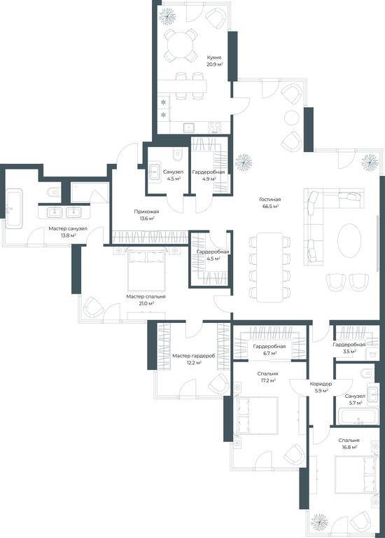 2-BD Apartment Sale, 217.8平方米 at Opus, Derbenevskaya Street, 1с1, Moscow, Russia #1 2-BD Apartment Sale, 217.8平方米 at Opus, Derbenevskaya Street, 1с1, Moscow, Russia #1