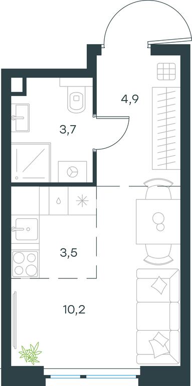 Apartment Sale, 22.3 sq. m. at Level Michurinskiy, Озёрная улица, вл1, Москва, Россия #1 Apartment Sale, 22.3 sq. m. at Level Michurinskiy, Озёрная улица, вл1, Москва, Россия #1