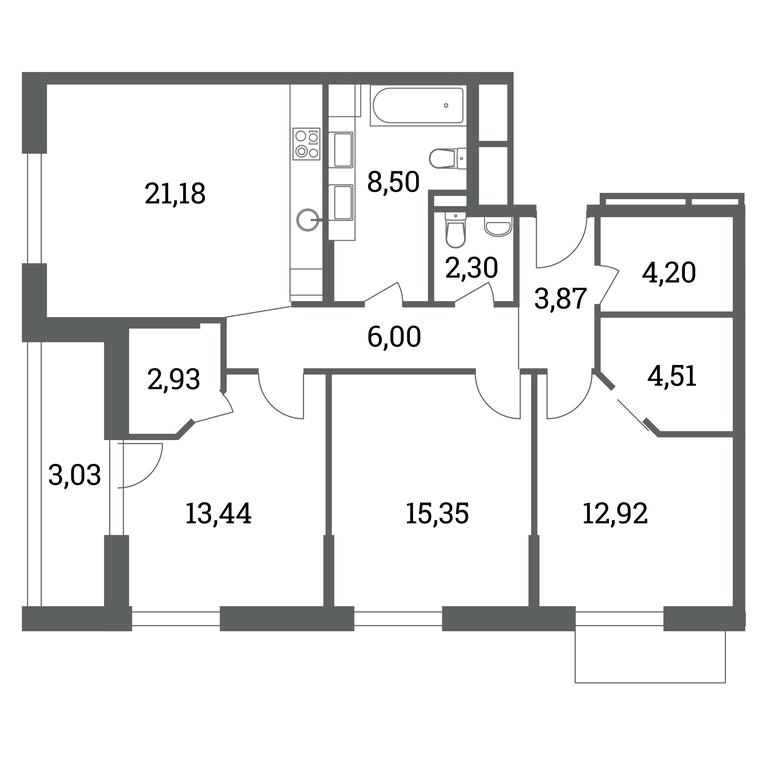 2-BD Apartment Sale, 95.8平方米 at Headliner, Shmitovsky Drive, 39, Moscow, Russia #1 2-BD Apartment Sale, 95.8平方米 at Headliner, Shmitovsky Drive, 39, Moscow, Russia #1