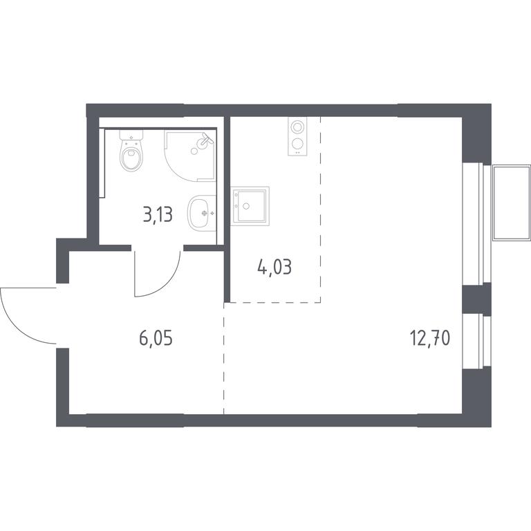 Apartment Sale, 25.91平方米 at Prigorod Lesnoe, Molodyozhny bulvar, 6, derevnya Misaylovo, Leninskiy City District, Moscow Region, Russia #1