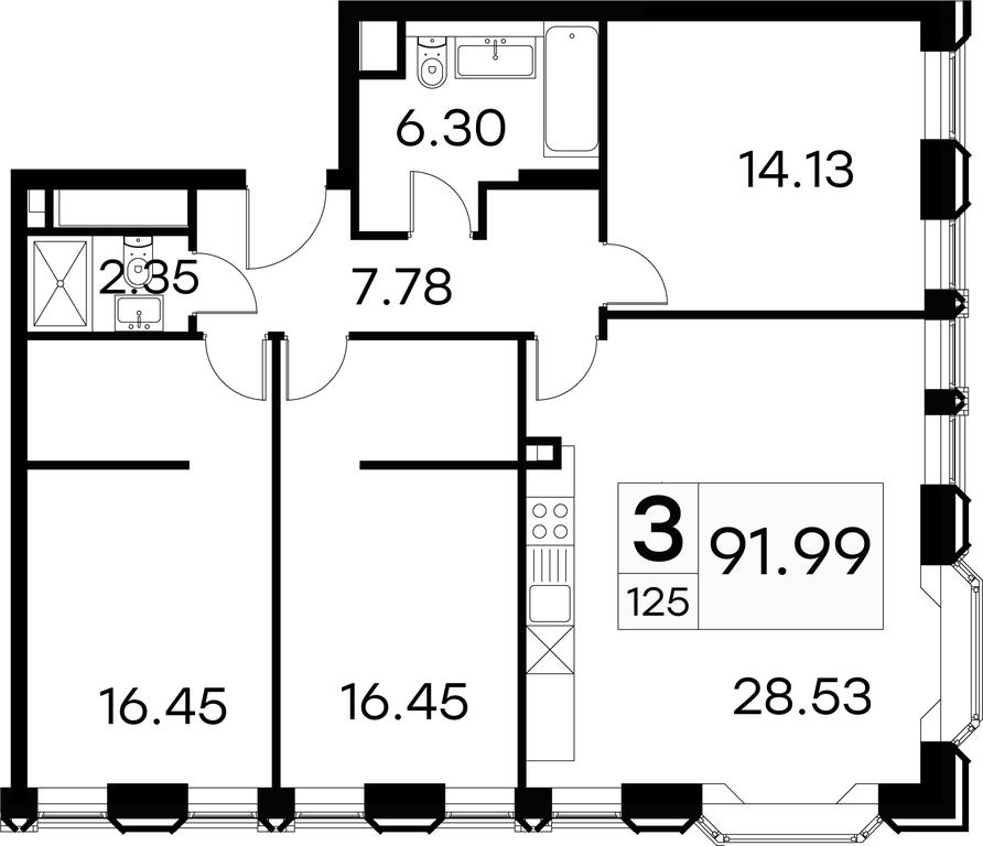 3-BD Apartment Sale, 91.99 sq. m. at Aura Belorusskaya, 1st Yamskogo Polya Street, 28с3, Moscow, Russia #1 3-BD Apartment Sale, 91.99 sq. m. at Aura Belorusskaya, 1st Yamskogo Polya Street, 28с3, Moscow, Russia #1