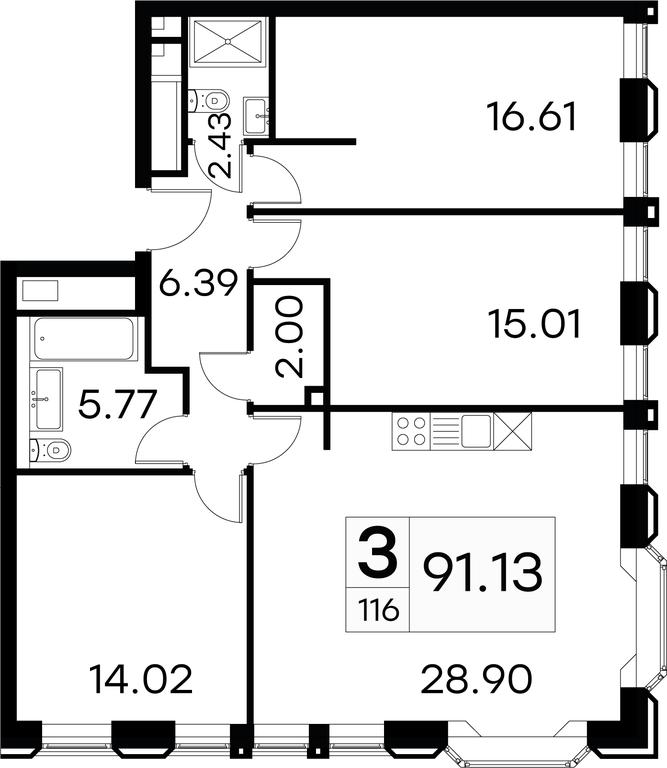 3-BD Apartment Sale, 91.5 sq. m. at Aura Belorusskaya, 1st Yamskogo Polya Street, 28с3, Moscow, Russia #1 3-BD Apartment Sale, 91.5 sq. m. at Aura Belorusskaya, 1st Yamskogo Polya Street, 28с3, Moscow, Russia #1