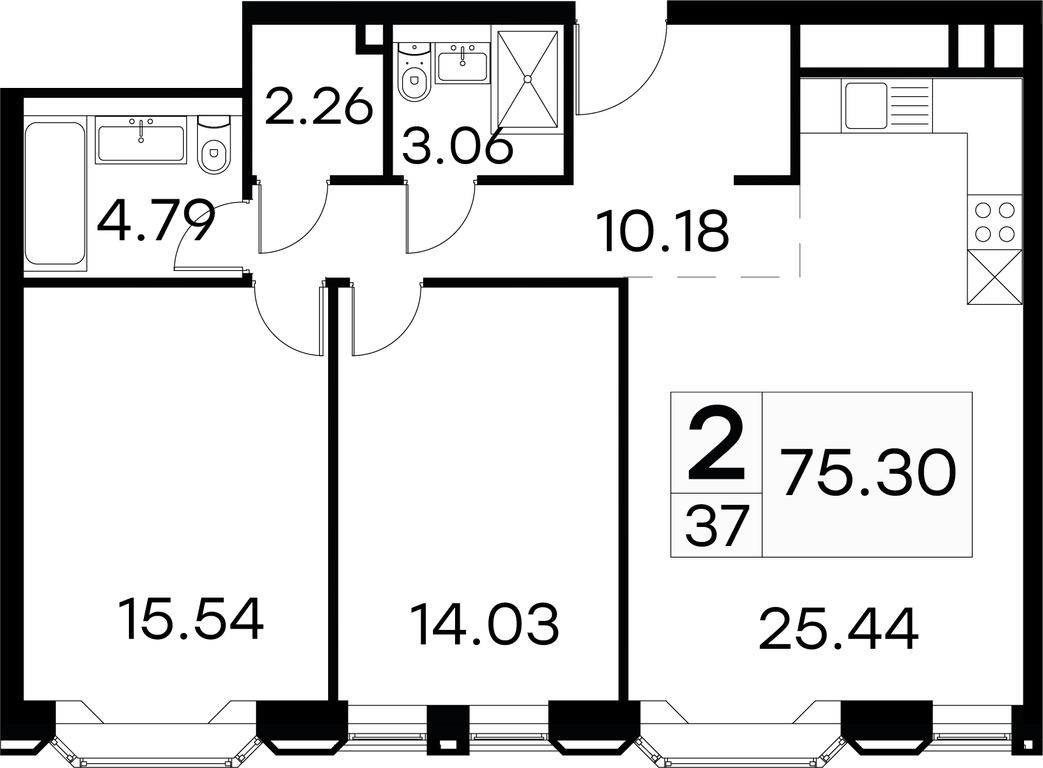 2-BD Apartment Sale, 75.4 sq. m. at Aura Belorusskaya, 1st Yamskogo Polya Street, 28с3, Moscow, Russia #1 2-BD Apartment Sale, 75.4 sq. m. at Aura Belorusskaya, 1st Yamskogo Polya Street, 28с3, Moscow, Russia #1