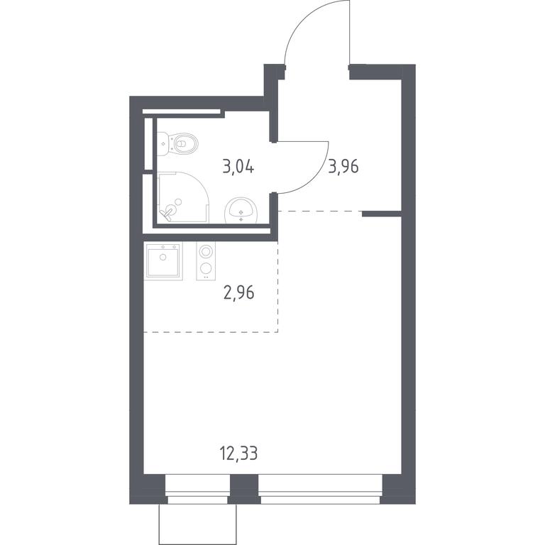 Apartment Sale, 22.29平方米 at Bogdanovskiy Les, derevnya Bogdanikha, Leninskiy City District, Moscow Region, Russia #1