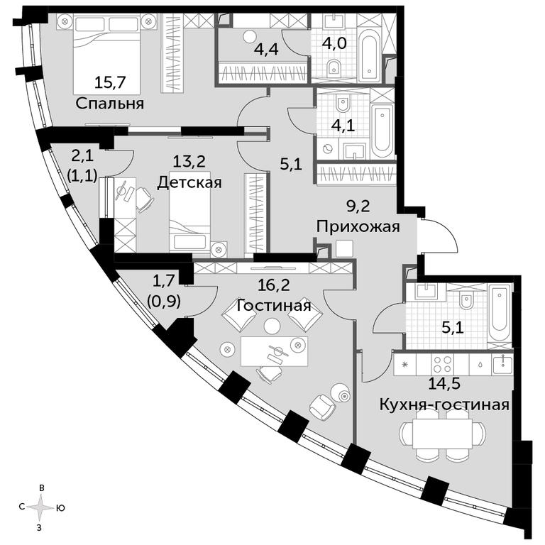 3-BD Apartment Sale, 93.2平方米 at Sydney City, Shenogina Street, 2, Moscow, Russia #1 3-BD Apartment Sale, 93.2平方米 at Sydney City, Shenogina Street, 2, Moscow, Russia #1