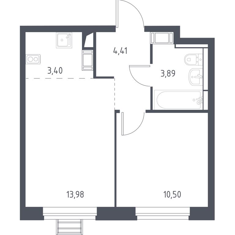 Apartment Sale, 35.8 sq. m. at Pribrezhnyi Park, Pribrezhniy Park Residential Complex, Village of Yam, Domodedovo City District, Moscow Region, Russia #1