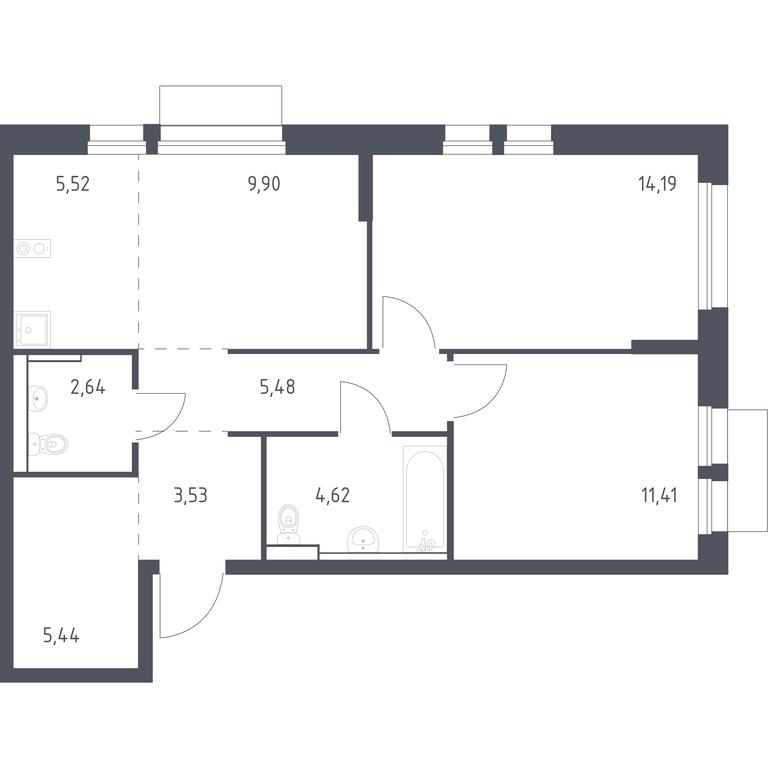 1-BD Apartment Sale, 62.2平方米 at Kvartal Aviatorov, ulitsa Koldunova, Aviatorov Microdistrict, Balashikha, Moscow Region, Russia #1 1-BD Apartment Sale, 62.2平方米 at Kvartal Aviatorov, ulitsa Koldunova, Aviatorov Microdistrict, Balashikha, Moscow Region, Russia #1
