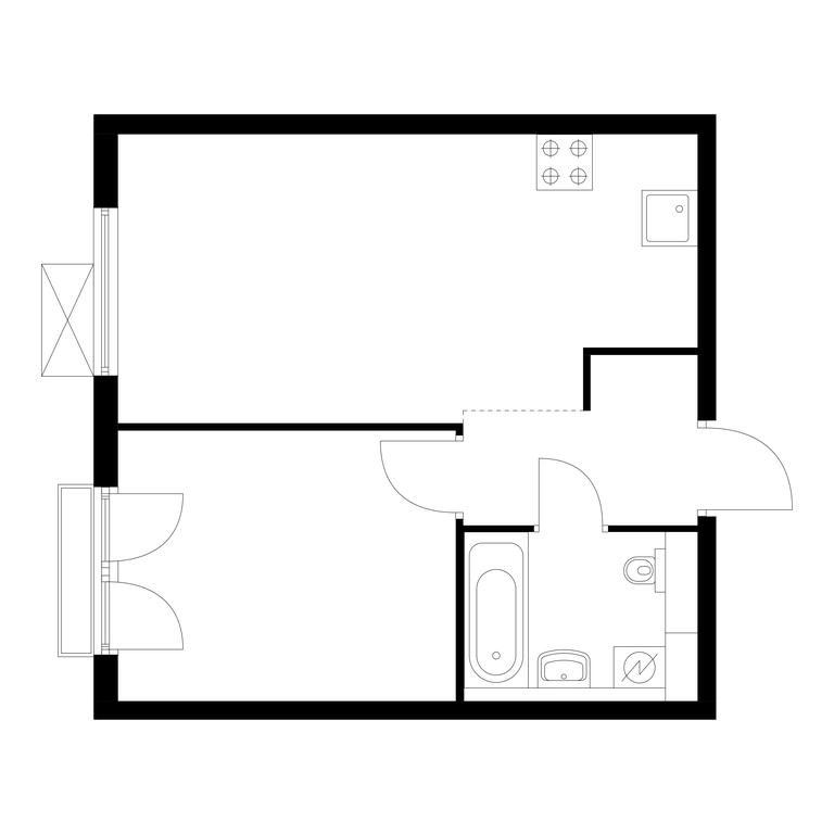 1-BD Apartment Sale, 36.4 sq. m. at Ilinskie Luga, Zapovednaya Street, 1, posyolok Ilyinskoye-Usovo, Krasnogorsk City District, Moscow Region, Russia #1