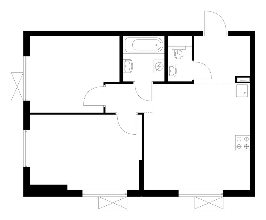 2-BD Apartment Sale, 52.6平方米 at Ilinskie Luga, Zapovednaya Street, 1, posyolok Ilyinskoye-Usovo, Krasnogorsk City District, Moscow Region, Russia #1