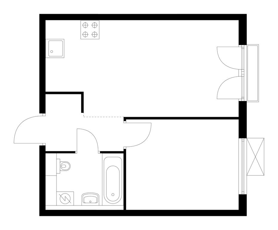 1-BD Apartment Sale, 36.3 sq. m. at Ilinskie Luga, Zapovednaya Street, 1, posyolok Ilyinskoye-Usovo, Krasnogorsk City District, Moscow Region, Russia #1