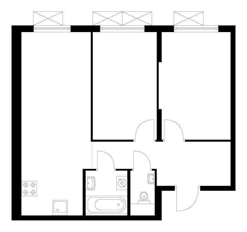 2-BD Apartment Sale, 56.4 sq. m. at Ilinskie Luga, Zapovednaya Street, 1, posyolok Ilyinskoye-Usovo, Krasnogorsk City District, Moscow Region, Russia #1