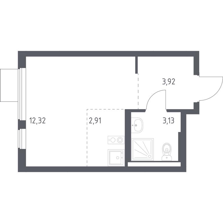 Apartment Sale, 22.28 sq. m. at Gorki Park, Shkolnaya ulitsa, 2, derevnya Korobovo, Leninskiy City District, Moscow Region, Russia #1