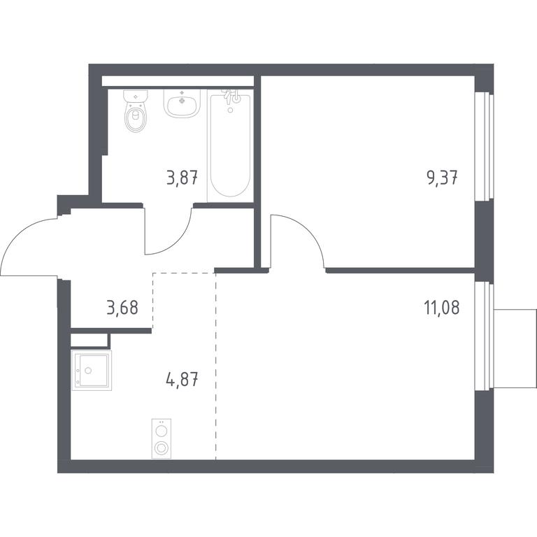 Apartment Sale, 32.87平方米 at Gorki Park, Shkolnaya ulitsa, 2, derevnya Korobovo, Leninskiy City District, Moscow Region, Russia #1 Apartment Sale, 32.87平方米 at Gorki Park, Shkolnaya ulitsa, 2, derevnya Korobovo, Leninskiy City District, Moscow Region, Russia #1
