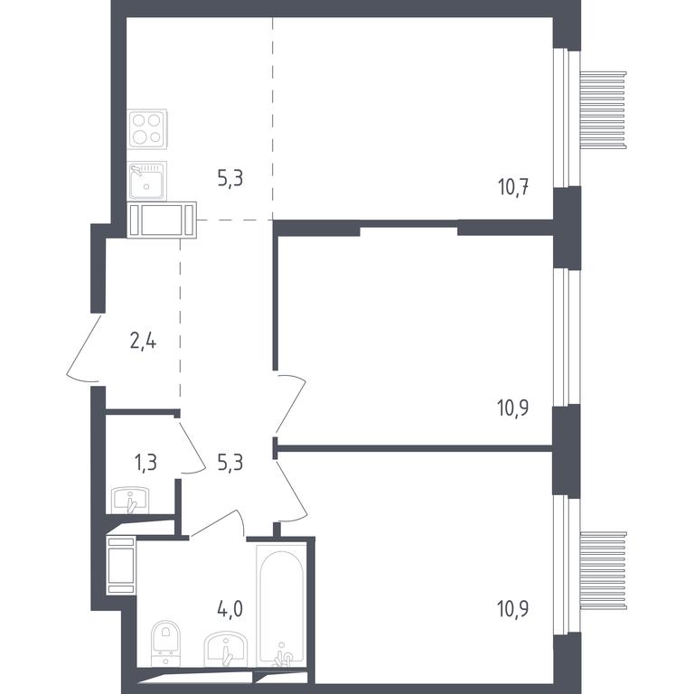 1-BD Apartment Sale, 50.2 sq. m. at Mytishchi Park, Silikatnaya ulitsa, 41к3, Mytischi, Moscow Region, Russia #1 1-BD Apartment Sale, 50.2 sq. m. at Mytishchi Park, Silikatnaya ulitsa, 41к3, Mytischi, Moscow Region, Russia #1