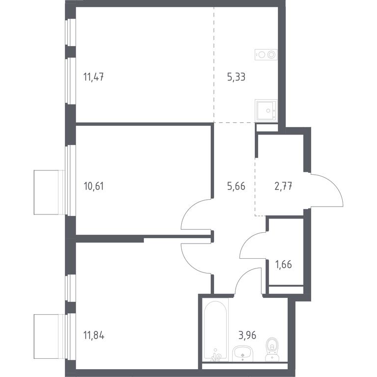 1-BD Apartment Sale, 53.3 sq. m. at Gorki Park, Shkolnaya ulitsa, 2, derevnya Korobovo, Leninskiy City District, Moscow Region, Russia #1 1-BD Apartment Sale, 53.3 sq. m. at Gorki Park, Shkolnaya ulitsa, 2, derevnya Korobovo, Leninskiy City District, Moscow Region, Russia #1
