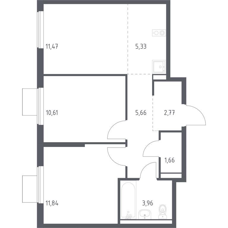 1-BD Apartment Sale, 53.3平方米 at Gorki Park, Shkolnaya ulitsa, 2, derevnya Korobovo, Leninskiy City District, Moscow Region, Russia #1 1-BD Apartment Sale, 53.3平方米 at Gorki Park, Shkolnaya ulitsa, 2, derevnya Korobovo, Leninskiy City District, Moscow Region, Russia #1