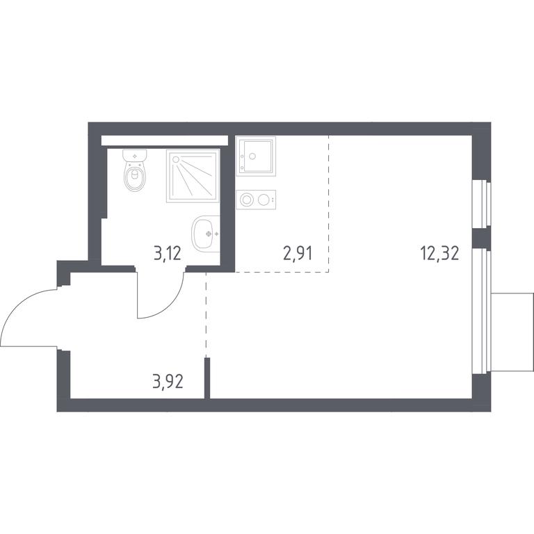 Apartment Sale, 22.27 sq. m. at Gorki Park, Shkolnaya ulitsa, 2, derevnya Korobovo, Leninskiy City District, Moscow Region, Russia #1