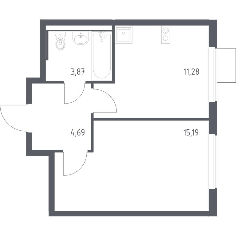 Apartment Sale, 35.03 sq. m. at Gorki Park, Shkolnaya ulitsa, 2, derevnya Korobovo, Leninskiy City District, Moscow Region, Russia #1 Apartment Sale, 35.03 sq. m. at Gorki Park, Shkolnaya ulitsa, 2, derevnya Korobovo, Leninskiy City District, Moscow Region, Russia #1