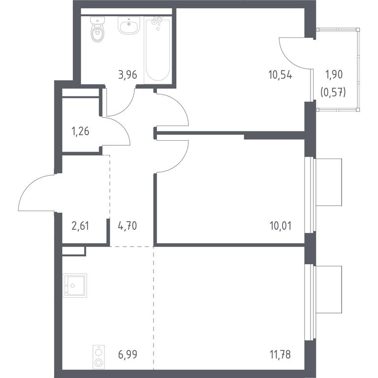 1-BD Apartment Sale, 52.42平方米 at Gorki Park, Shkolnaya ulitsa, 2, derevnya Korobovo, Leninskiy City District, Moscow Region, Russia #1 1-BD Apartment Sale, 52.42平方米 at Gorki Park, Shkolnaya ulitsa, 2, derevnya Korobovo, Leninskiy City District, Moscow Region, Russia #1