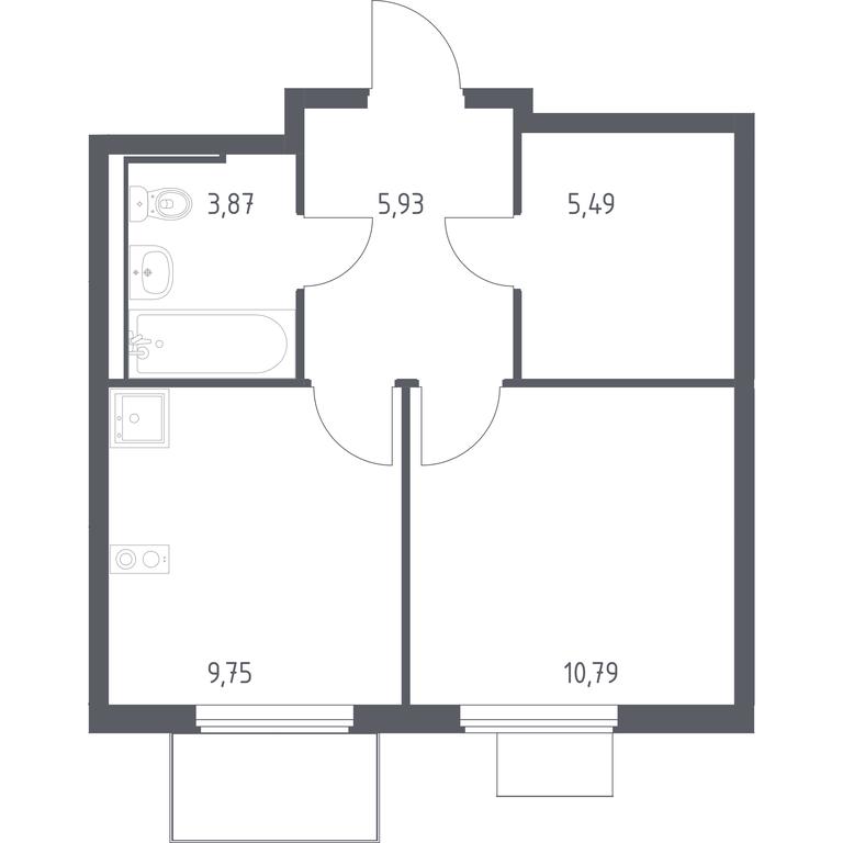 Apartment Sale, 35.83平方米 at Gorki Park, Shkolnaya ulitsa, 2, derevnya Korobovo, Leninskiy City District, Moscow Region, Russia #1