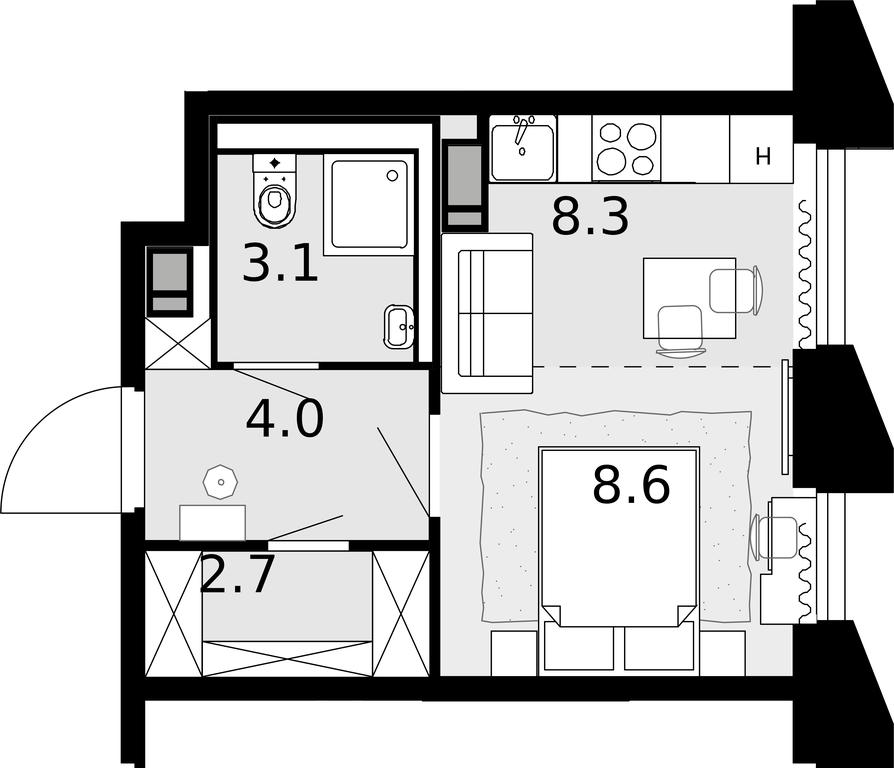 1-BD Apartment Sale, 25.5 sq. m. at Novaya Zvezda, Bachurinskaya ulitsa, 11, Settlement of Kommunarka, Moscow, Russia #1 1-BD Apartment Sale, 25.5 sq. m. at Novaya Zvezda, Bachurinskaya ulitsa, 11, Settlement of Kommunarka, Moscow, Russia #1