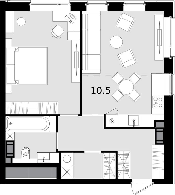 2-BD Apartment Sale, 56.7平方米 at Crystal, Generala Glagoleva Street, 16с1, Moscow, Russia #1 2-BD Apartment Sale, 56.7平方米 at Crystal, Generala Glagoleva Street, 16с1, Moscow, Russia #1