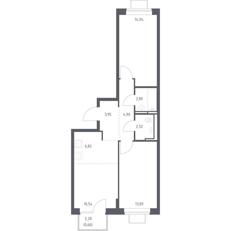 1-BD Apartment Sale, 59.92平方米 at Bogdanovskiy Les, derevnya Bogdanikha, Leninskiy City District, Moscow Region, Russia #1 1-BD Apartment Sale, 59.92平方米 at Bogdanovskiy Les, derevnya Bogdanikha, Leninskiy City District, Moscow Region, Russia #1