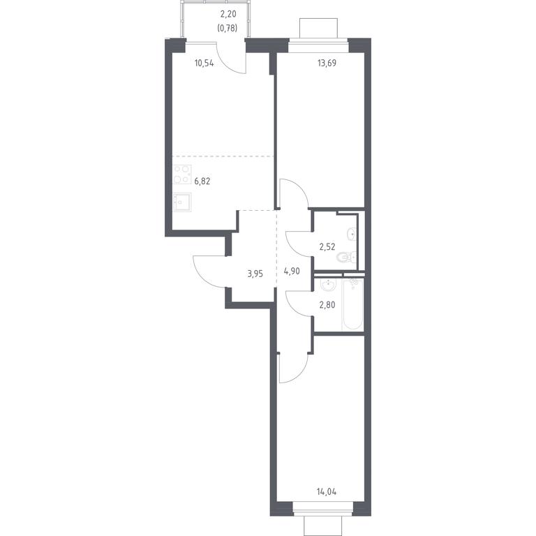1-BD Apartment Sale, 60.04平方米 at Bogdanovskiy Les, derevnya Bogdanikha, Leninskiy City District, Moscow Region, Russia #1 1-BD Apartment Sale, 60.04平方米 at Bogdanovskiy Les, derevnya Bogdanikha, Leninskiy City District, Moscow Region, Russia #1