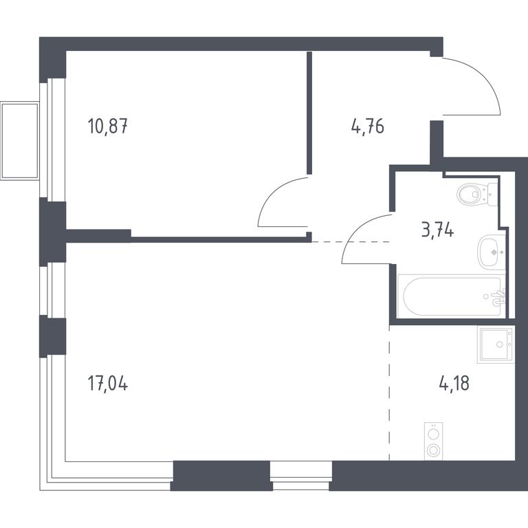 Apartment Sale, 40.59 sq. m. at Novoe Vidnoe, Kalinovka Village, Leninskiy City District, Moscow Region, Russia #1