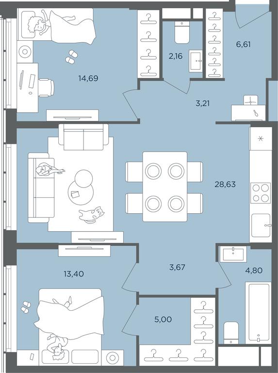 1-BD Apartment Sale, 82.6 sq. m. at Headliner, Shmitovsky Drive, 39, Moscow, Russia #2 1-BD Apartment Sale, 82.6 sq. m. at Headliner, Shmitovsky Drive, 39, Moscow, Russia #2