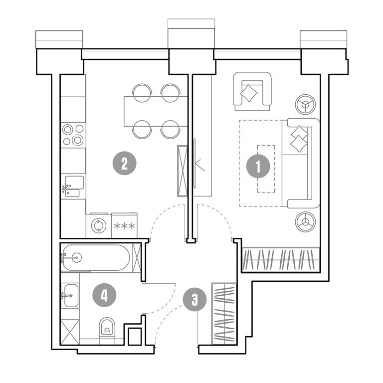 1-BD Apartment Sale, 35.7 sq. m. at Mirapolis, Mira Avenue, 222Ас9, Moscow, Russia #2 1-BD Apartment Sale, 35.7 sq. m. at Mirapolis, Mira Avenue, 222Ас9, Moscow, Russia #2