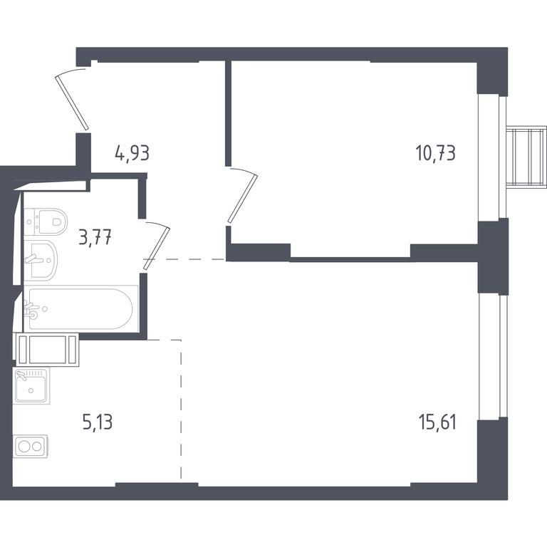 Apartment Sale, 39.9 sq. m. at Tomilino Park, 1-y kvartal, posyolok Zhilino-1, Lubertsy City District, Moscow Region, Russia #1