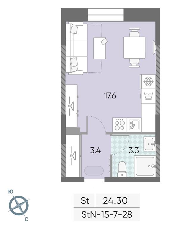 Apartment Sale, 24.3平方米 at Zilart, Rodchenko Street, 1, Moscow, Russia #2