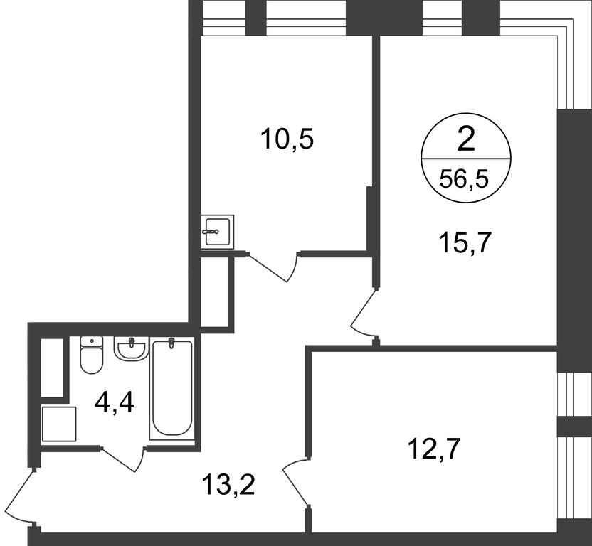 Продажа 2-комн. квартиры, 56,5 м² в ЖК «Первый Московский», улица Бианки, 1, Московский, Москва, Россия #1