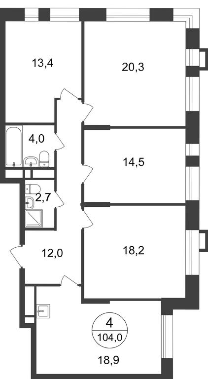 4-BD Apartment Sale, 104 sq. m. at Pervyi Moskovskiy, ulitsa Bianki, 1, Moskovskiy, Moscow, Russia #1 4-BD Apartment Sale, 104 sq. m. at Pervyi Moskovskiy, ulitsa Bianki, 1, Moskovskiy, Moscow, Russia #1