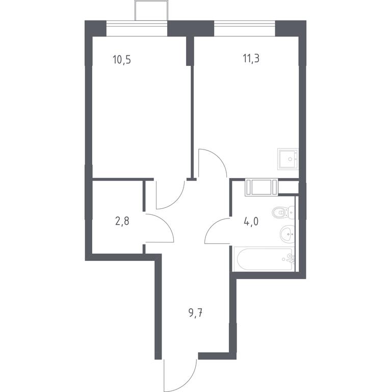 Apartment Sale, 38.3 sq. m. at Tsvetochnye Poliany, kvartal № 23, Filimonkovskoye Municipal Formation, Moscow, Russia #1