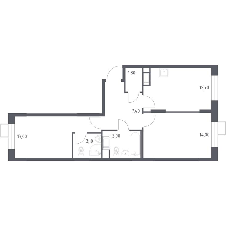 1-BD Apartment Sale, 55.9 sq. m. at Tsvetochnye Poliany, kvartal № 23, Filimonkovskoye Municipal Formation, Moscow, Russia #1 1-BD Apartment Sale, 55.9 sq. m. at Tsvetochnye Poliany, kvartal № 23, Filimonkovskoye Municipal Formation, Moscow, Russia #1