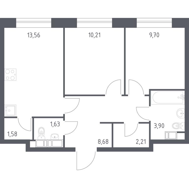 1-BD Apartment Sale, 51.47平方米 at Tsvetochnye Poliany, kvartal № 23, Filimonkovskoye Municipal Formation, Moscow, Russia #1 1-BD Apartment Sale, 51.47平方米 at Tsvetochnye Poliany, kvartal № 23, Filimonkovskoye Municipal Formation, Moscow, Russia #1